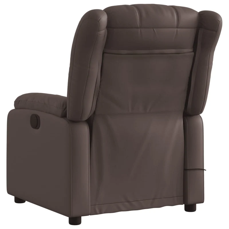 Fauteuil de relaxation TV fonction massage inclinable électrique 6 points de massage en PVC marron DEC027206