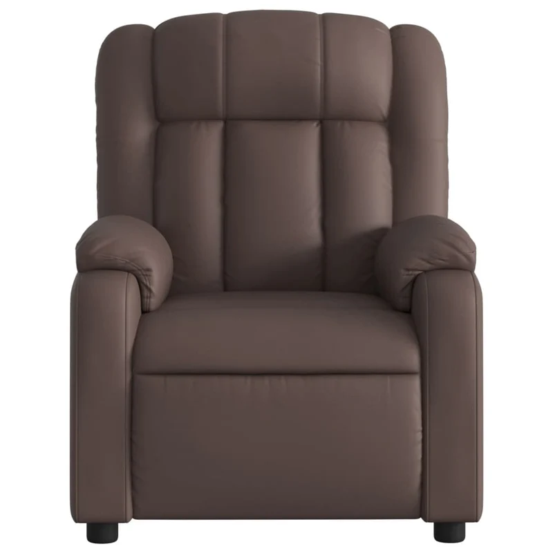 Fauteuil de relaxation TV fonction massage inclinable électrique 6 points de massage en PVC marron DEC027206