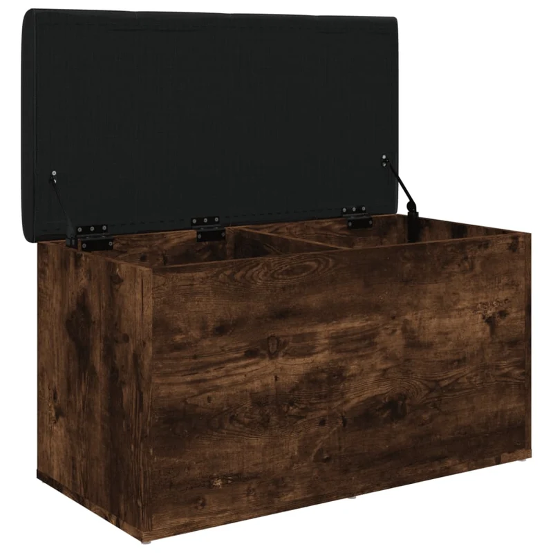 Banc banquette avec espace de rangement avec coussin d'assise couleur chêne fumé 82 x 42 x 45 cm bois d'ingénierie DEC024727