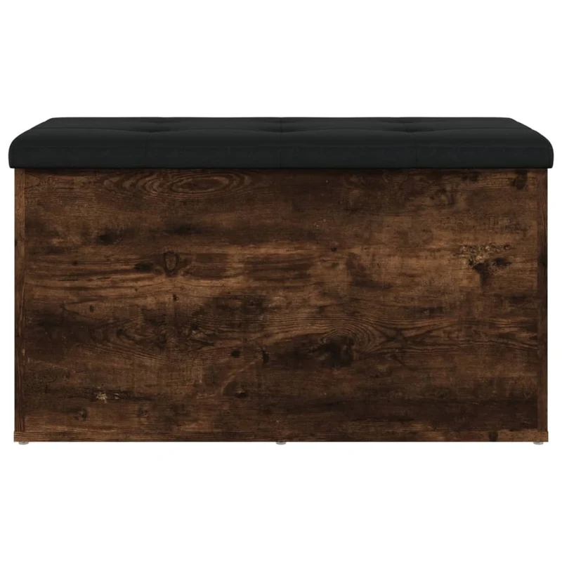 Banc banquette avec espace de rangement avec coussin d'assise couleur chêne fumé 82 x 42 x 45 cm bois d'ingénierie DEC024727
