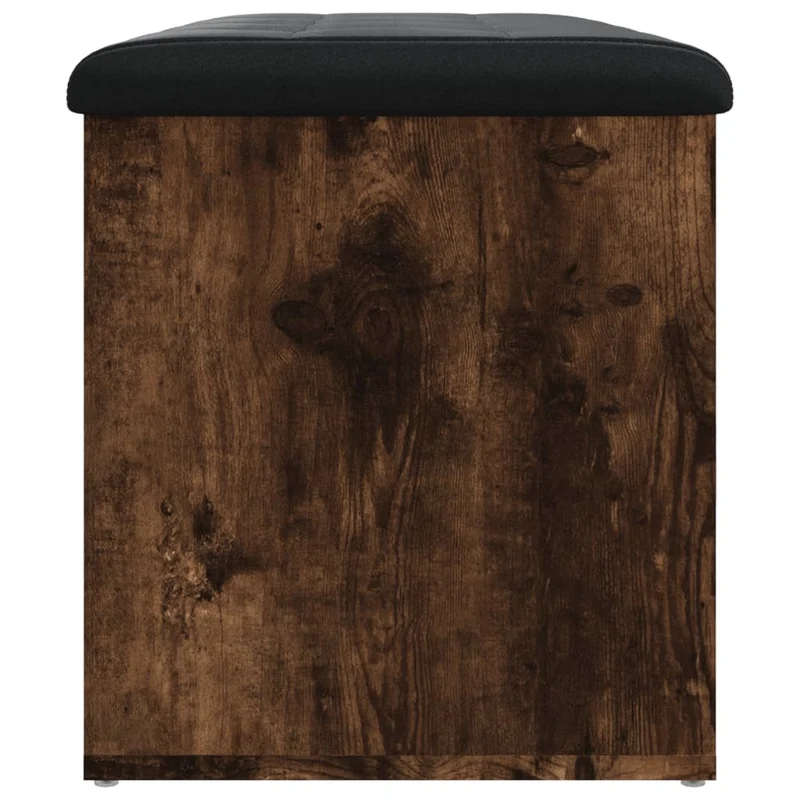 Banc banquette avec espace de rangement avec coussin d'assise couleur chêne fumé 82 x 42 x 45 cm bois d'ingénierie DEC024727