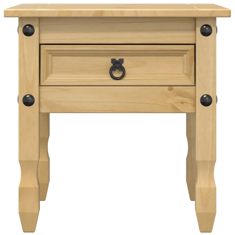 Table d'appoint table de chevet avec tiroir 50 x 50 x 50 cm bois de pin massif bois d'ingénierie et métal DEC032427