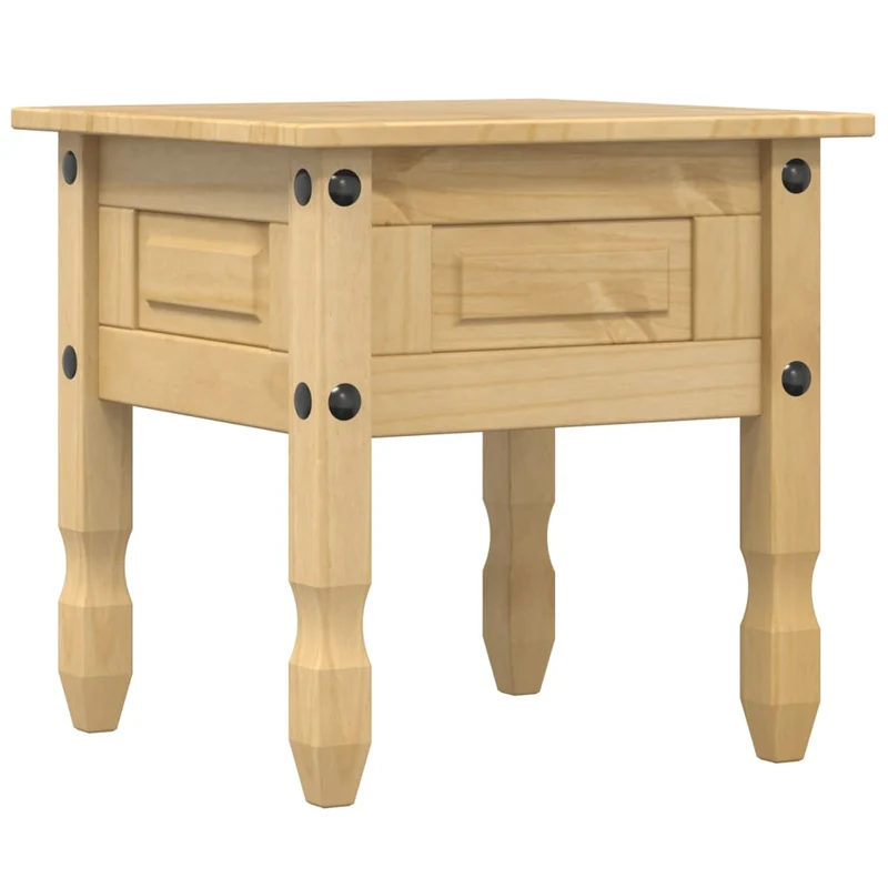 Table d'appoint table de chevet avec tiroir 50 x 50 x 50 cm bois de pin massif bois d'ingénierie et métal DEC032427