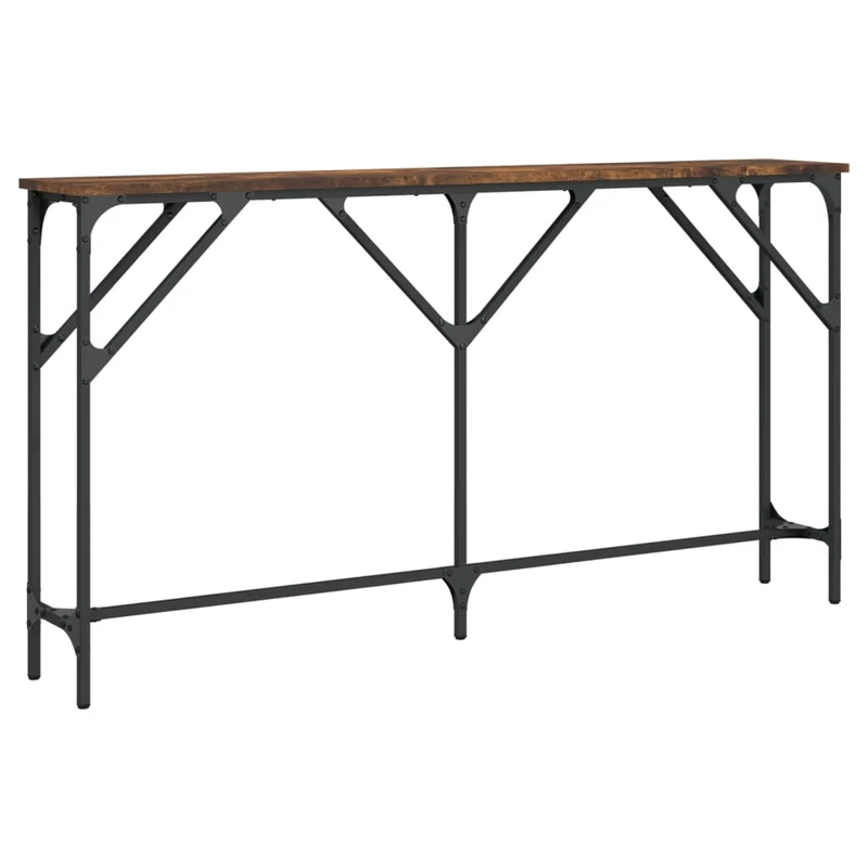 Table d'appoint console pratique pour une entrée organisée 140 x 23 x 75 cm bois d'ingénierie et métal DEC031783