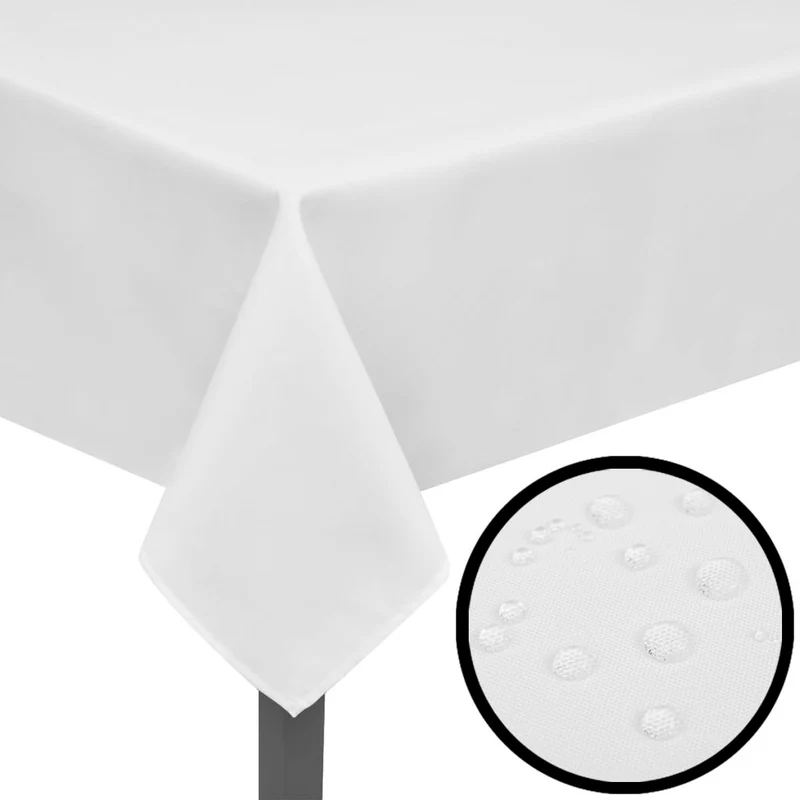 5 Nappes de table Blanc 220 x 130 cm DEC022303