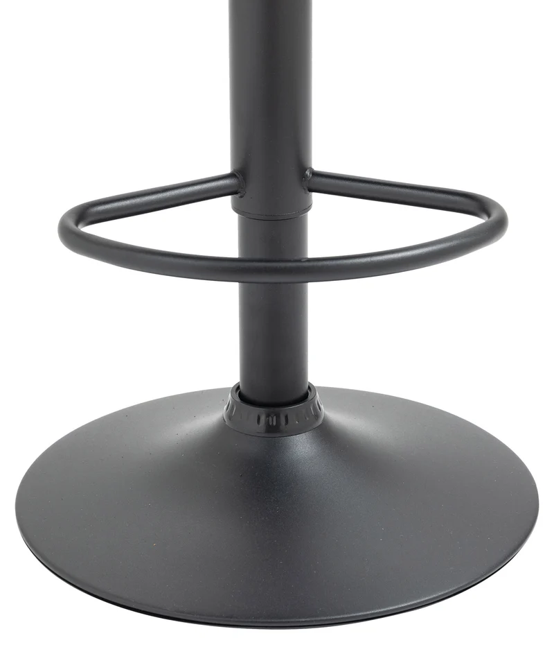 Tabouret de bar en velours rembourré bleu base trompette métal noir mat TDB10419