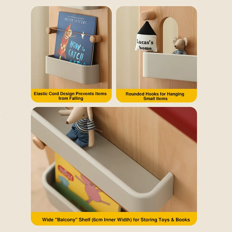 Solid Beech Wood Rotating Kids Bookshelf - Nordic Book Display Shelf With 360° Access And Multi-Level Storage For Books & Toys For Living Room