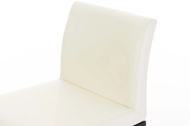 Tabouret de bar x1 avec repose-pieds plaque de base carrée en métal noir assise en PVC crème 10_0005303