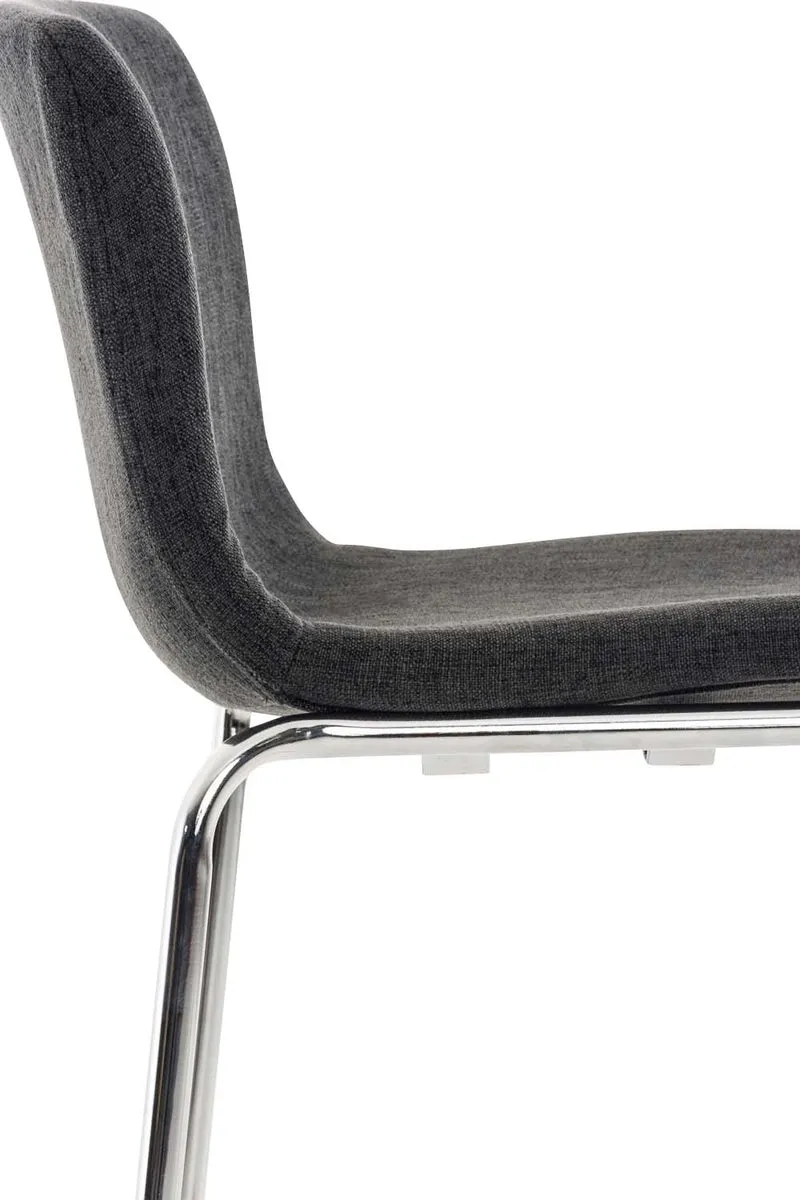 Tabouret de bar x1 design moderne repose-pied en tissu gris foncé sur 4 pieds en métal 10_0004949