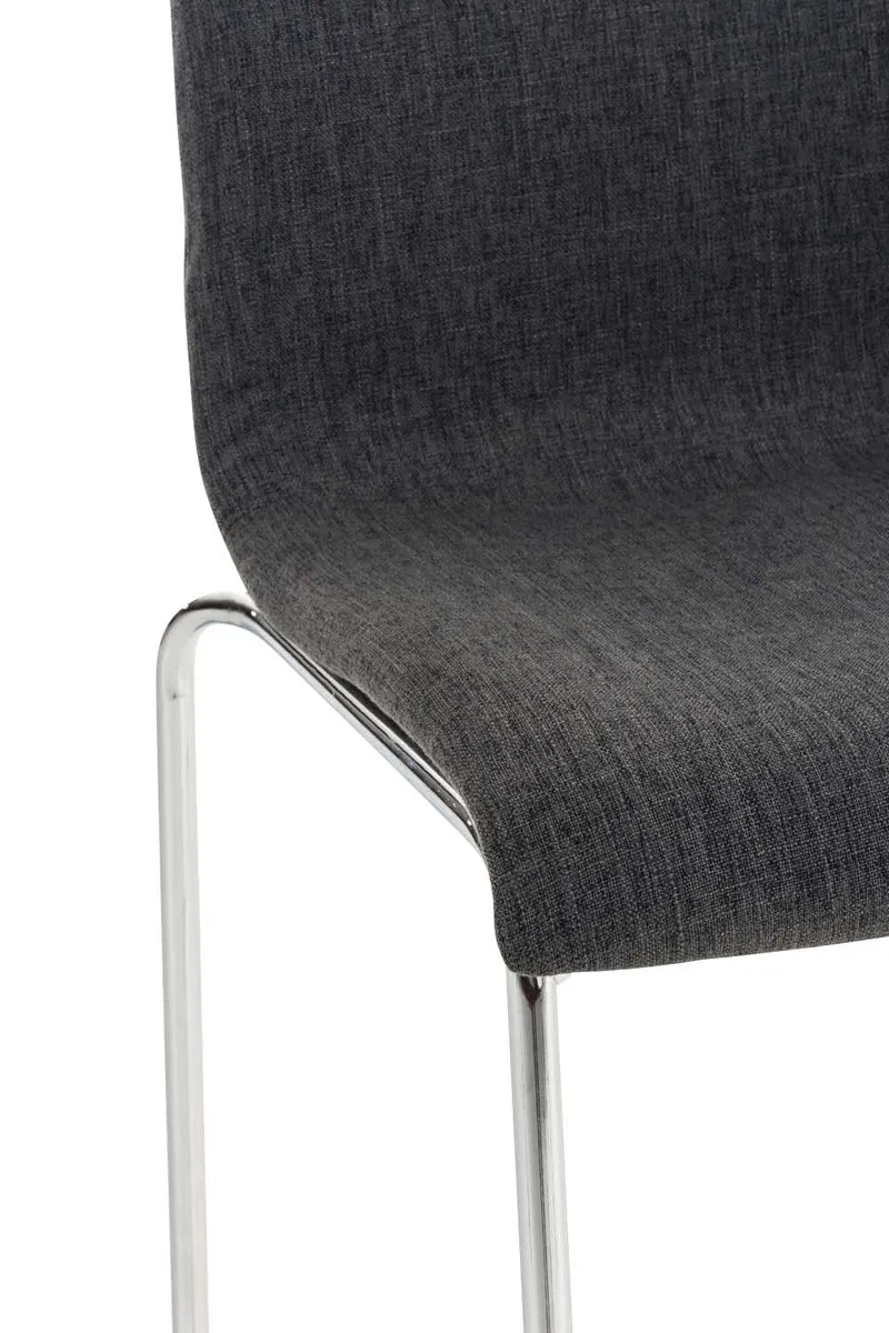 Tabouret de bar x1 design moderne repose-pied en tissu gris foncé sur 4 pieds en métal 10_0004949