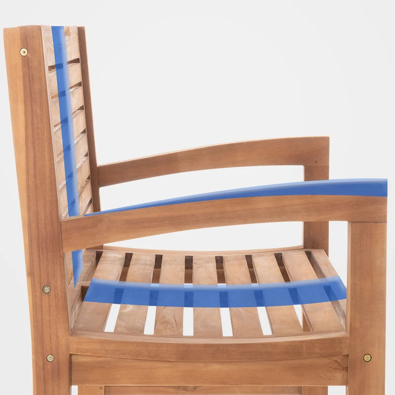 Banc de jardin en teck massif avec dossier à barreaux et accoudoirs – 150 cm 10_0008622