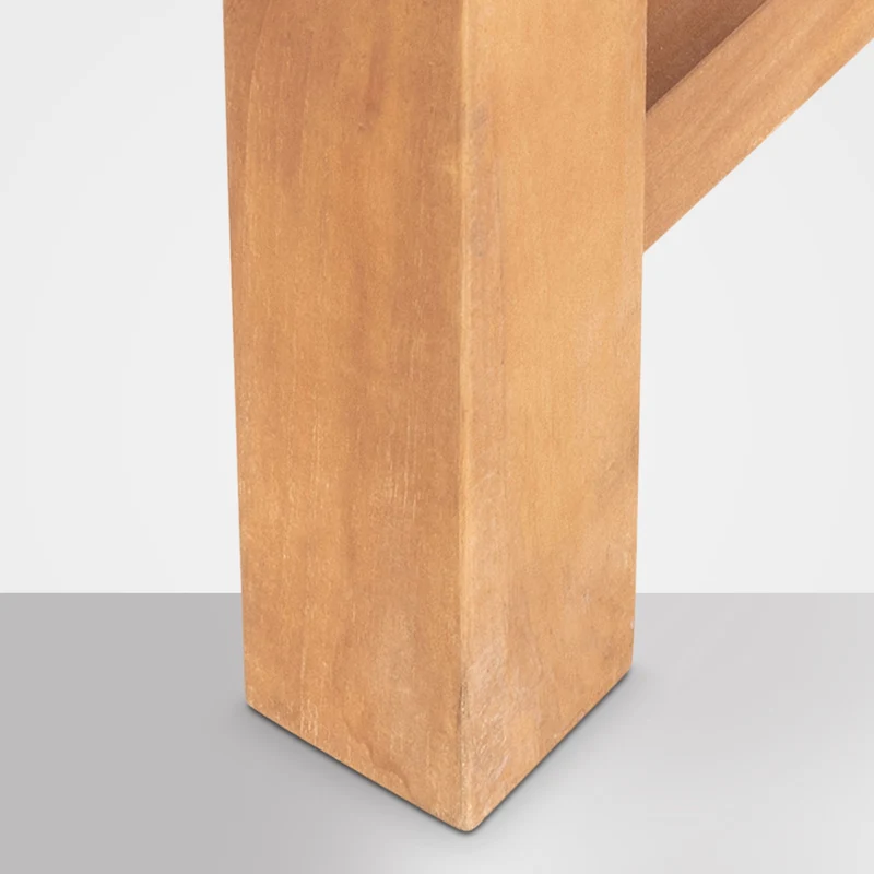 Banc de jardin en teck massif avec dossier à barreaux et accoudoirs – 150 cm 10_0008622