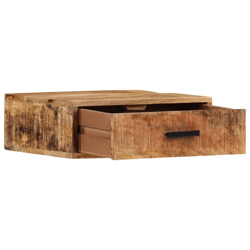 Table de chevet murale avec tiroir 40 x 30 x 13,5 cm bois de manguier massif DEC034160
