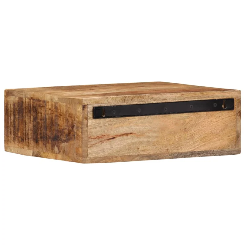 Table de chevet murale avec tiroir 40 x 30 x 13,5 cm bois de manguier massif DEC034160