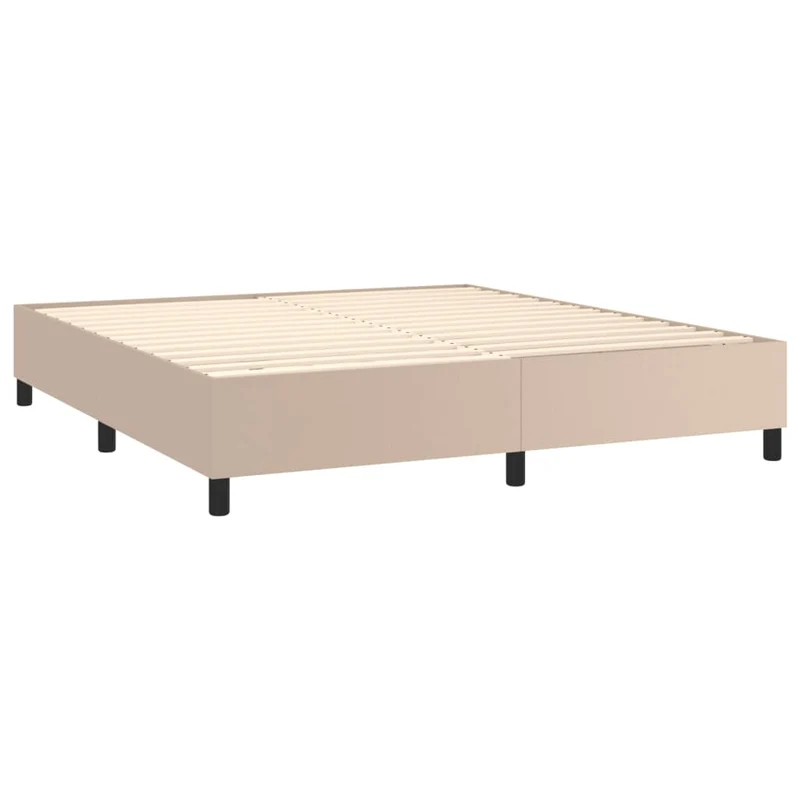 Sommier à lattes sur pieds cadre de lit 180x200 cm synthétique marron clair TDL0207290