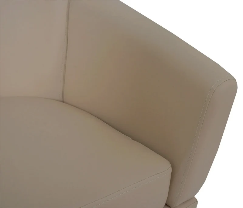 Fauteuil club déco moderne 72 x 72 x 60 cm assise ergonomique finition soignée en PU crème 04_0009563