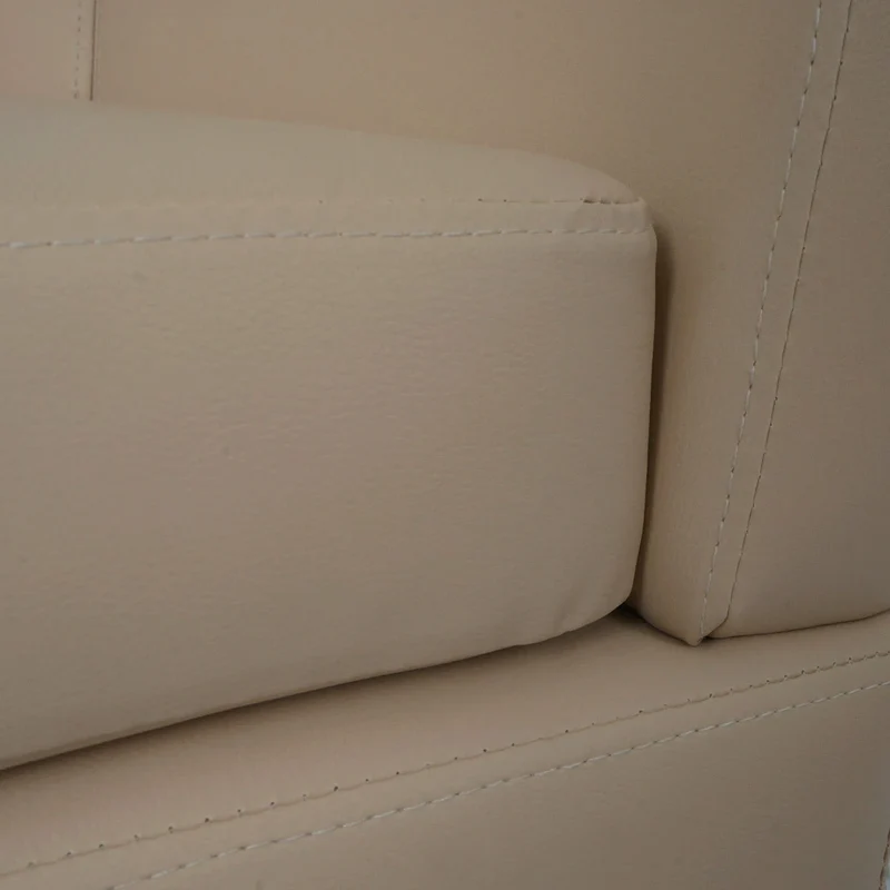 Fauteuil club déco moderne 72 x 72 x 60 cm assise ergonomique finition soignée en PU crème 04_0009563