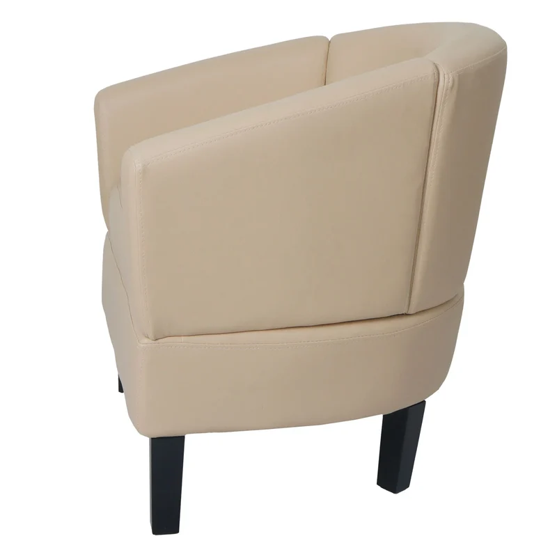 Fauteuil club déco moderne 72 x 72 x 60 cm assise ergonomique finition soignée en PU crème 04_0009563