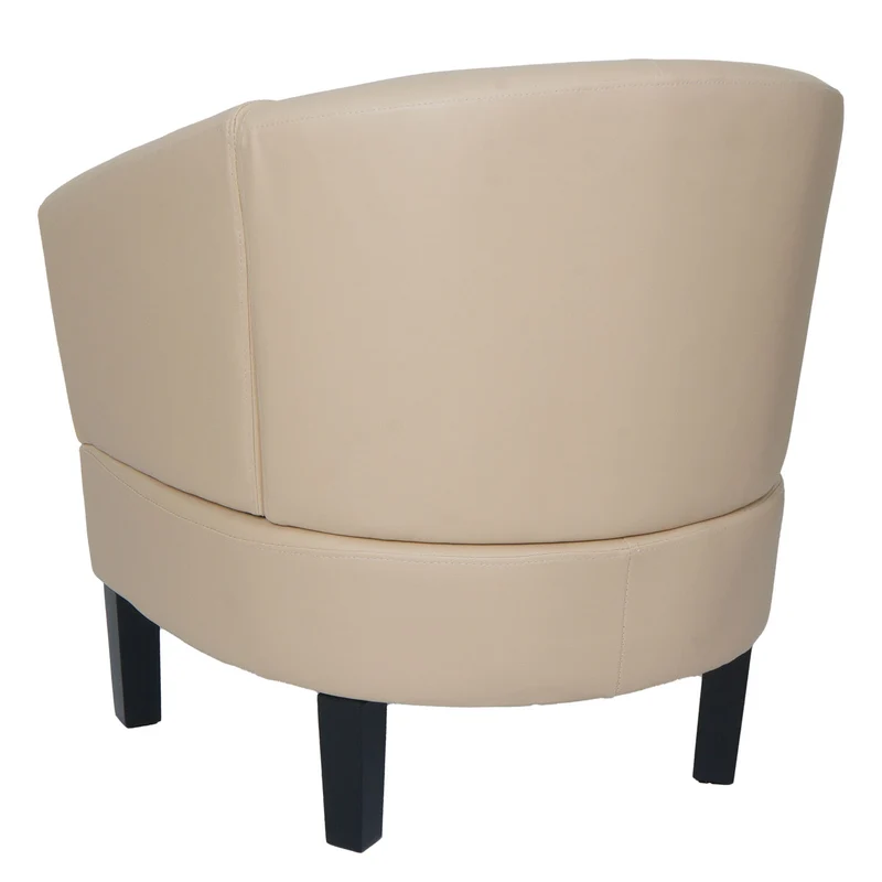 Fauteuil club déco moderne 72 x 72 x 60 cm assise ergonomique finition soignée en PU crème 04_0009563
