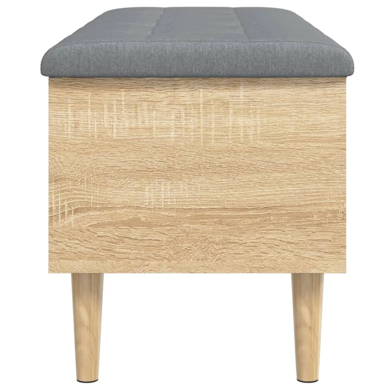 Banc banquette de rangement avec coussin d'assise 102 x 42 x 46 cm bois d'ingénierie couleur chêne sonoma DEC024749