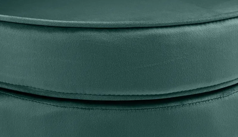 Fauteuil lounge chaise de chaise rembourrée avec coutures décoratives revêtement en velours vert et pieds métal doré FAL101556