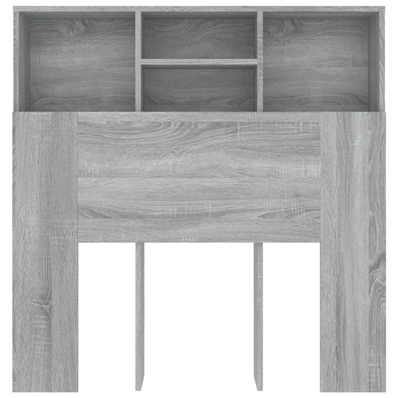 Tête de lit avec rangement accessoire de lit table de chevet étagère 100 x 19 x 103,5 cm MDF gris TDL0200013