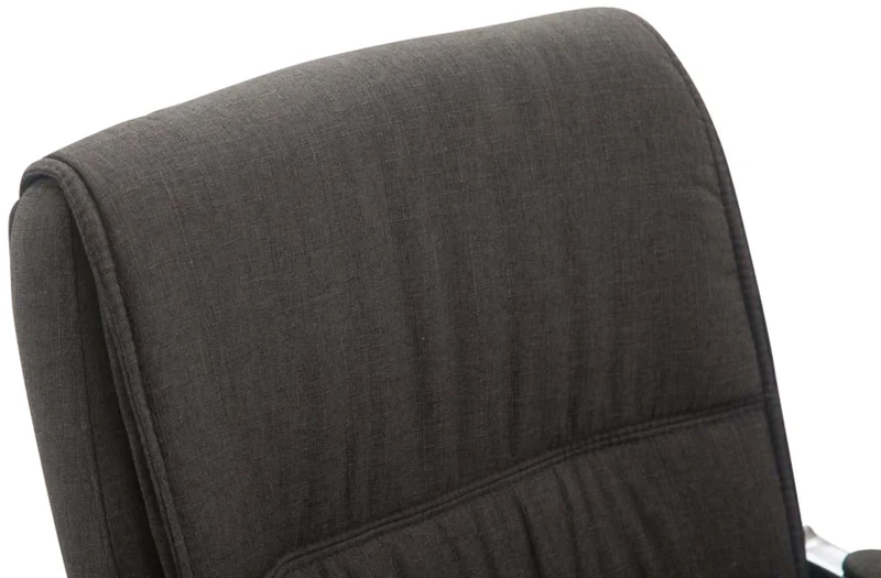 Lot de 2 fauteuils de bureau sans roulettes XXL jusqu'à 260 kg en tissu gris foncé et métal chromé 10_0008684