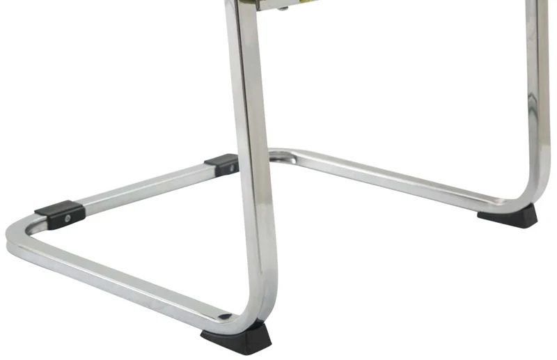 Lot de 2 fauteuils de bureau sans roulettes XXL jusqu'à 260 kg en tissu gris foncé et métal chromé 10_0008684
