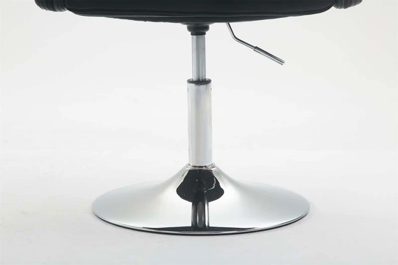 Fauteuil lounge avec accoudoirs rembourrés pivotant à 360° en PVC noir et métal chromé 10_0002805