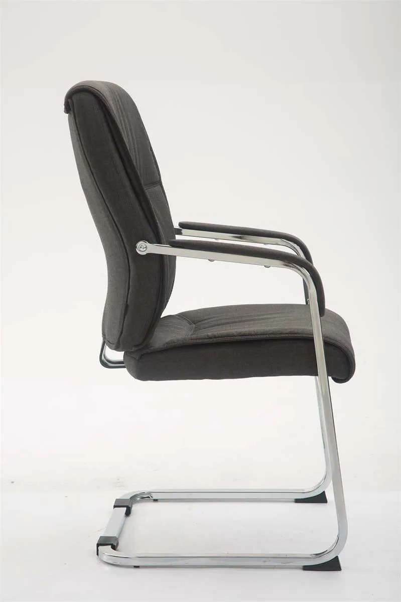 Chaise de visiteur XXL sans roulettes confortable et design en tissu gris foncé BUR10695