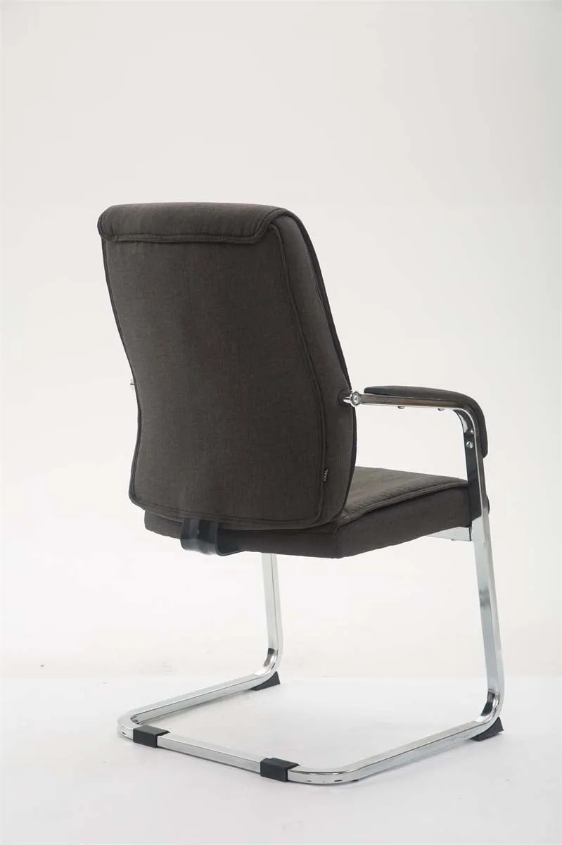 Chaise de visiteur XXL sans roulettes confortable et design en tissu gris foncé BUR10695