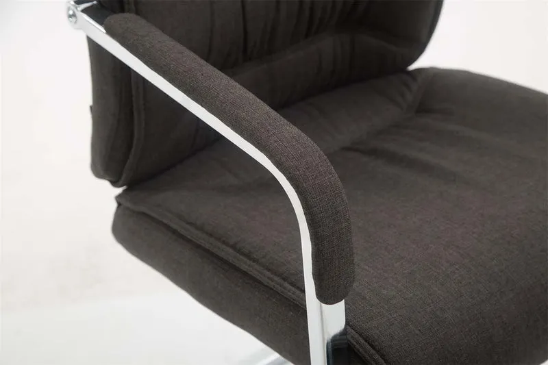 Chaise de visiteur XXL sans roulettes confortable et design en tissu gris foncé BUR10695
