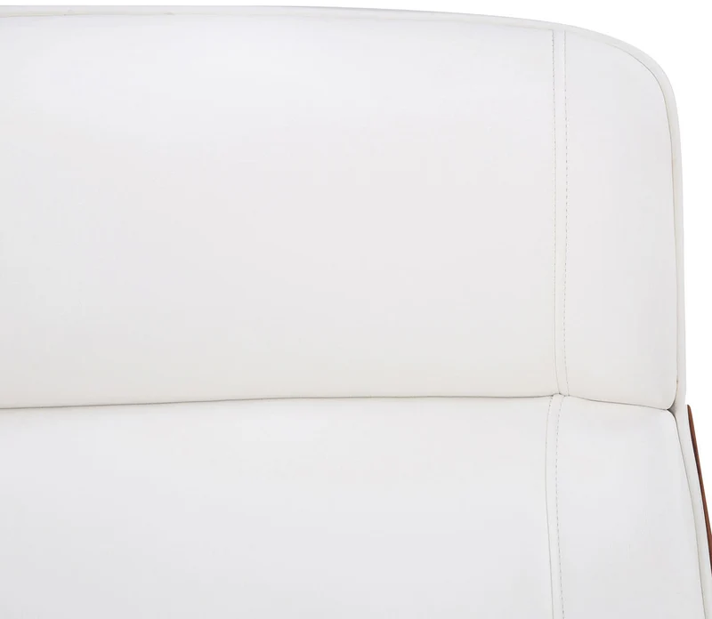 Fauteuil de bureau dossier haut avec roulettes synthétique blanc et bois noyer hauteur réglable BUR10455