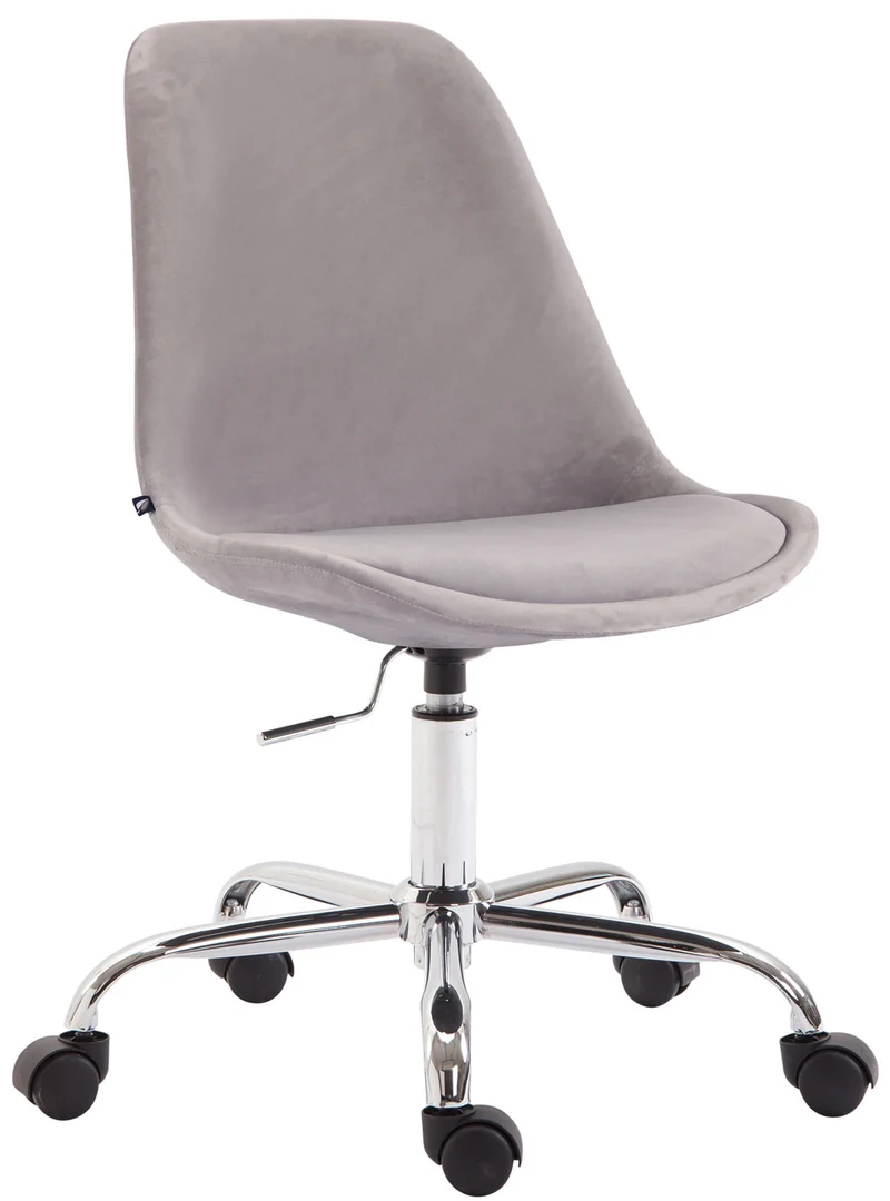 Chaise de bureau sur roulettes en tissu velours gris BUR10352