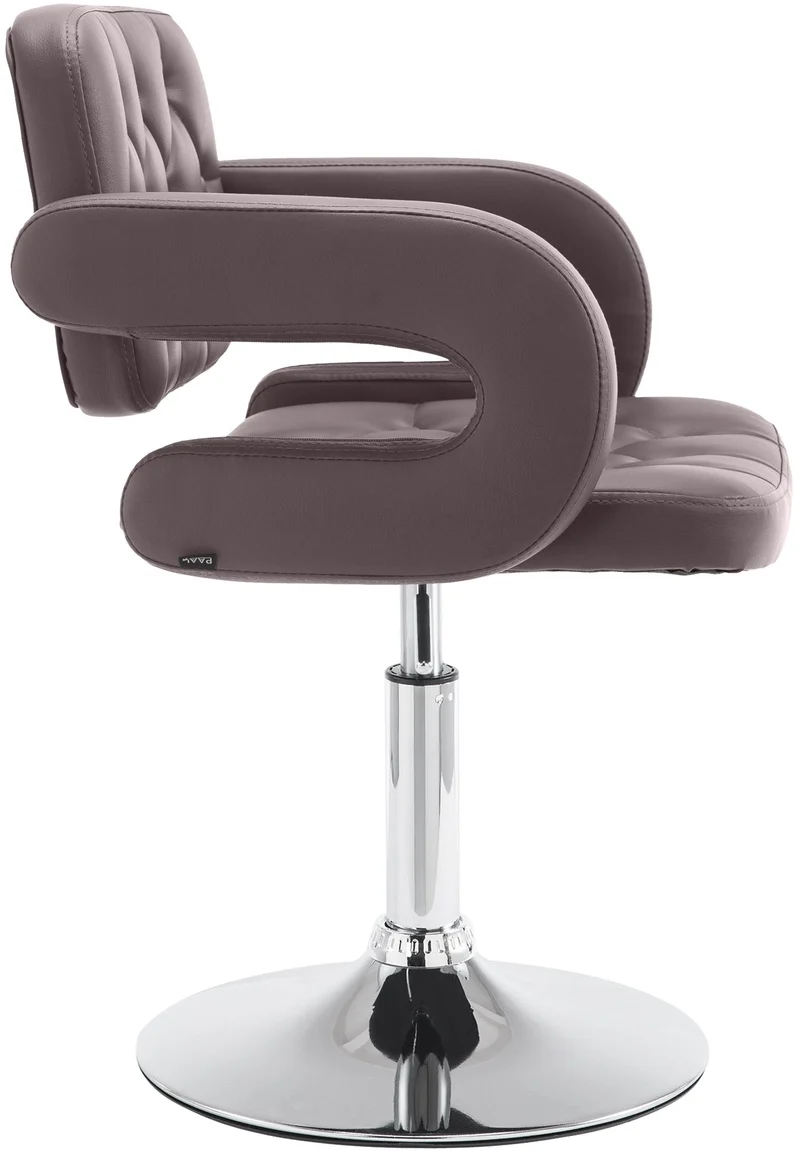 Chaise lounge fauteuil de bureau avec accoudoir capitonné hauteur réglable en PVC marron 10_0002795