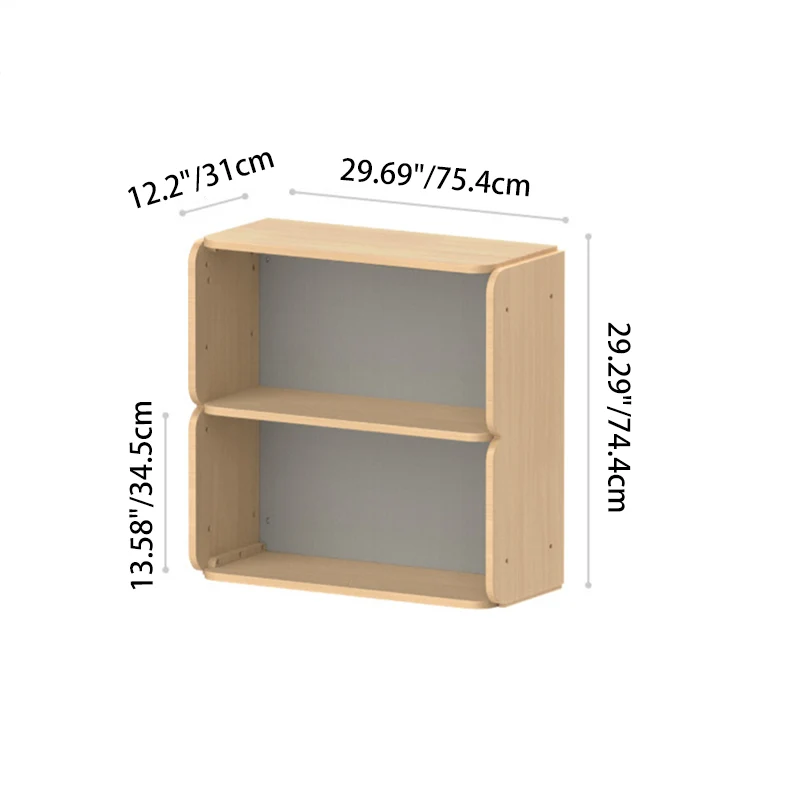 Japanese-Inspired Beech Storage Cabinet - Removable Boxes & Rounded Edge Safety Design Kids Cabinet For Living Room & Bedroom