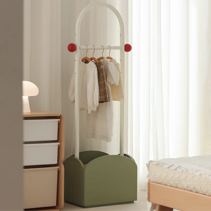 Space-Saving Kids Wardrobe Stand - Adjustable Carbon Steel Frame & Beech Wood Base Hall Tree For Entryway & Hallway