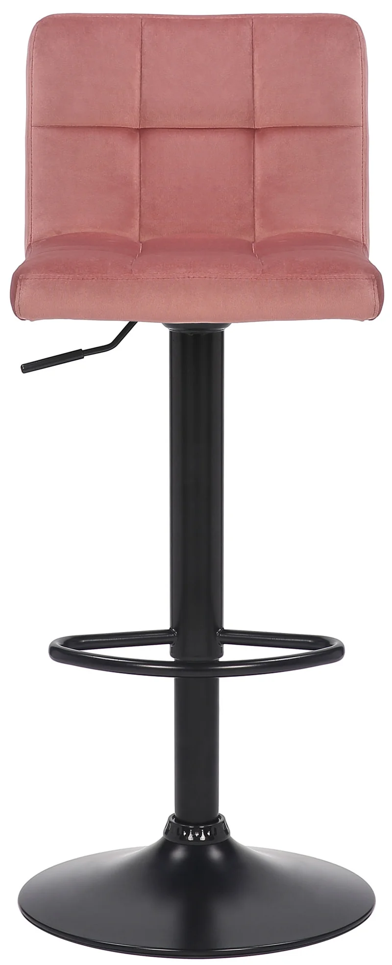 Lot de 2 tabourets de bar en velours rose coutures décoratives piètement métal noir 10_0006070