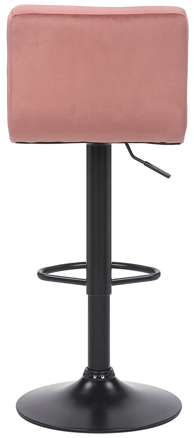 Lot de 2 tabourets de bar en velours rose coutures décoratives piètement métal noir 10_0006070