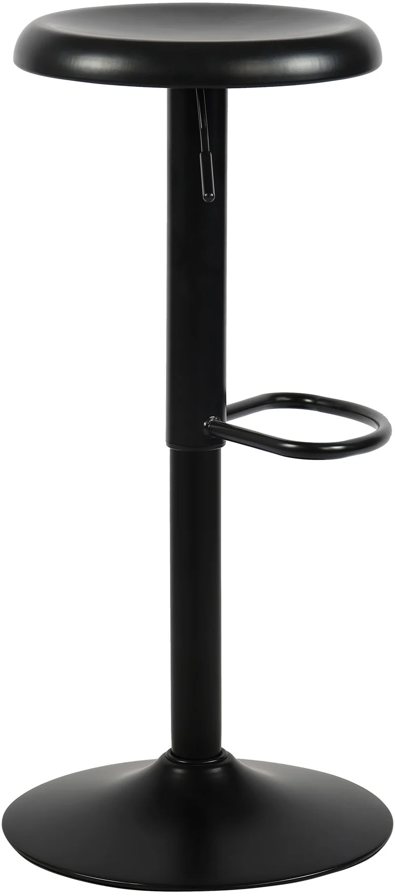 Set de 2 tabourets de bar hauteur réglable avec repose-pieds design moderne en métal noir 10_0005559