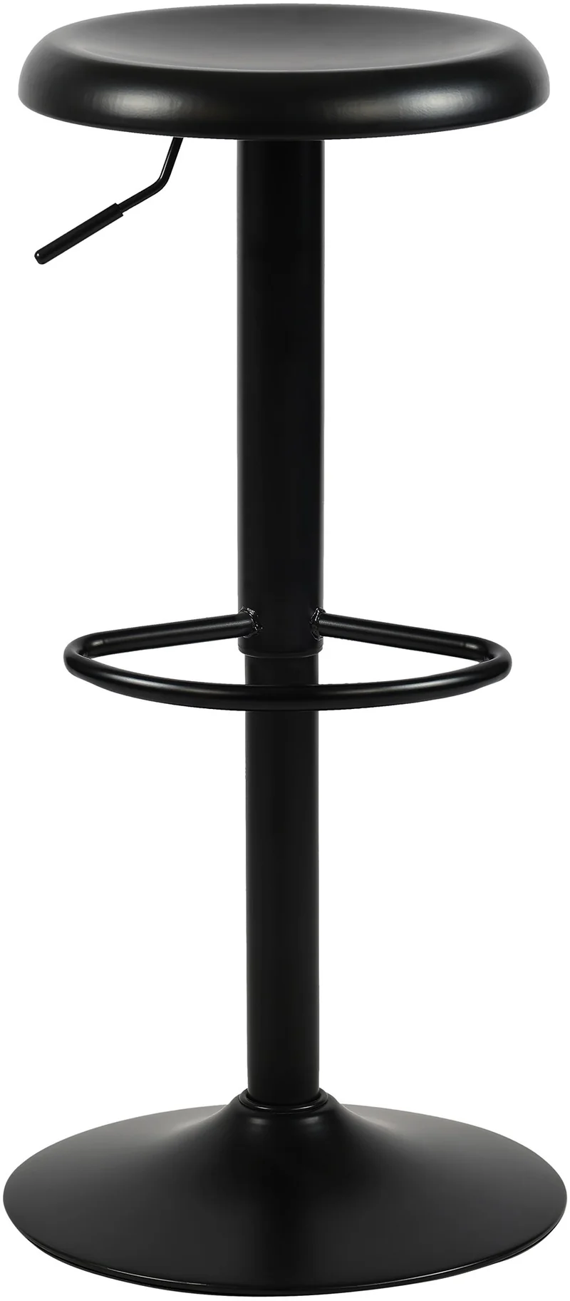 Set de 2 tabourets de bar hauteur réglable avec repose-pieds design moderne en métal noir 10_0005559
