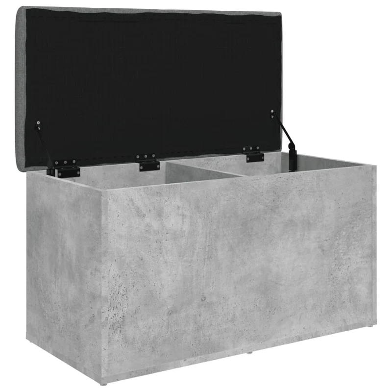 Banc banquette de rangement couleur gris béton 82 x 42 x 45 cm bois d'ingénierie DEC024767