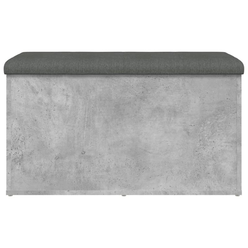 Banc banquette de rangement couleur gris béton 82 x 42 x 45 cm bois d'ingénierie DEC024767