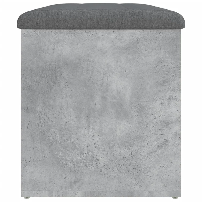 Banc banquette de rangement couleur gris béton 82 x 42 x 45 cm bois d'ingénierie DEC024767