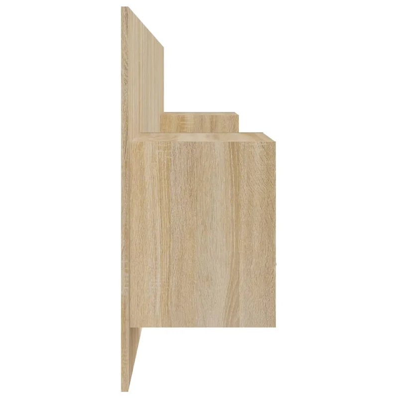 Tête de lit accessoire couchage chambre à coucher meuble avec chevet intégré étagère MDF marron clair TDL0205823