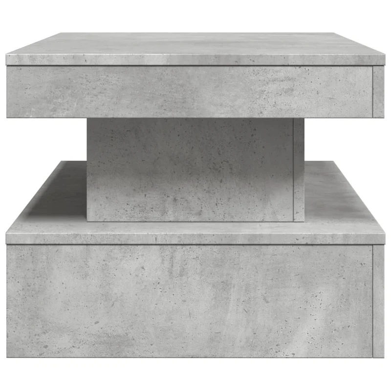 Table basse de salon design moderne avec lumières LED 90 x 50 x 40 cm bois d'ingénierie gris DEC037666