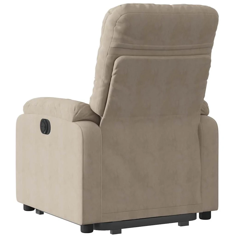 Fauteuil relax TV fonction de levage électrique très confortable en tissu microfibre taupe DEC028589
