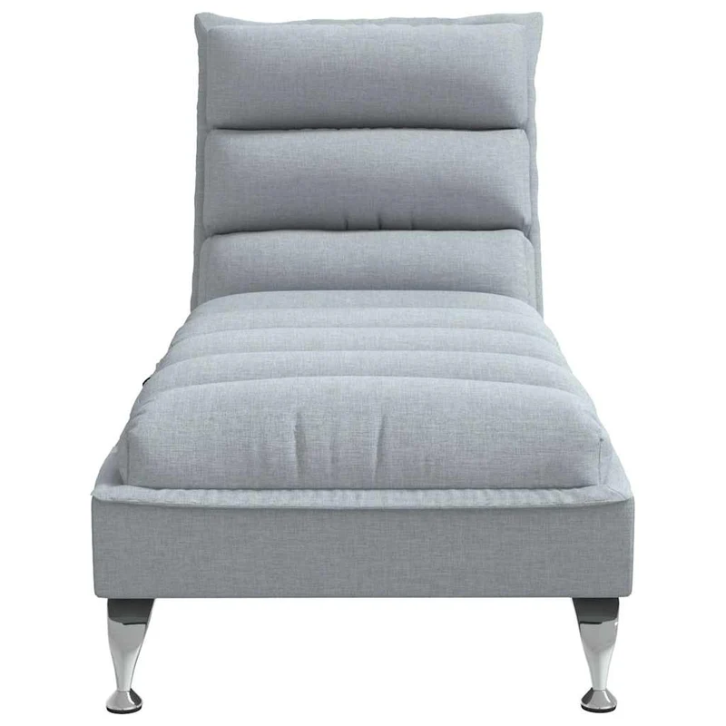 Méridienne chaise longue pour intérieur de massage avec coussins en tissu gris clair DEC026124