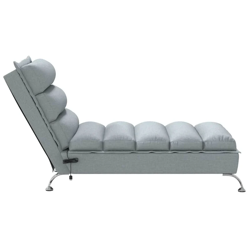 Méridienne chaise longue pour intérieur de massage avec coussins en tissu gris clair DEC026124