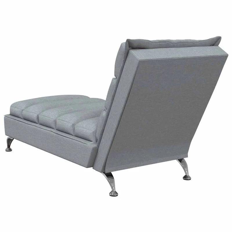 Méridienne chaise longue pour intérieur de massage avec coussins en tissu gris clair DEC026124